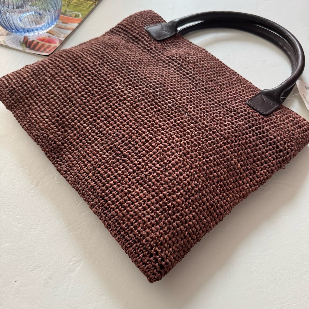 Helen Kaminski Raffia Tote with Leather Handles NWT - Picture 5 of 10